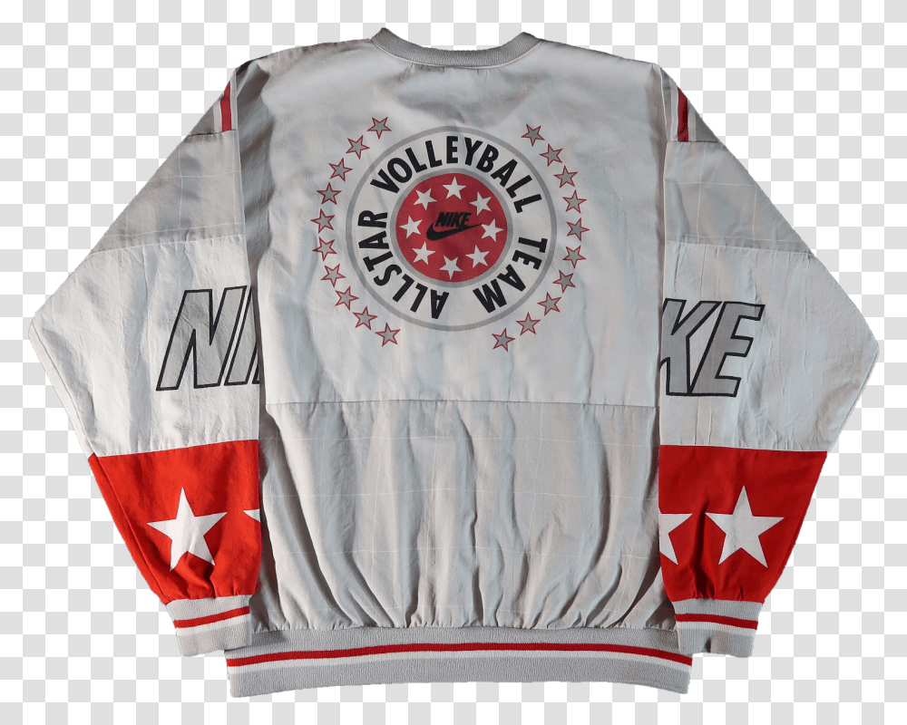 Vintage Nike 90s Grey Tag Red White Volleyball Team Long Sleeved T Shirt, Apparel, Sweatshirt, Sweater Transparent Png