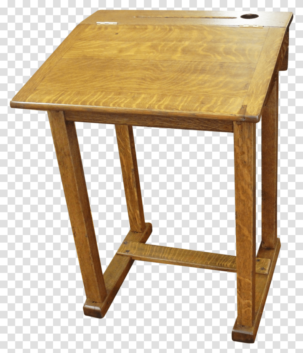 Vintage Oak School Desk Converts From Flat To Slant Slant Table, Furniture, Coffee Table, Dining Table, Tabletop Transparent Png