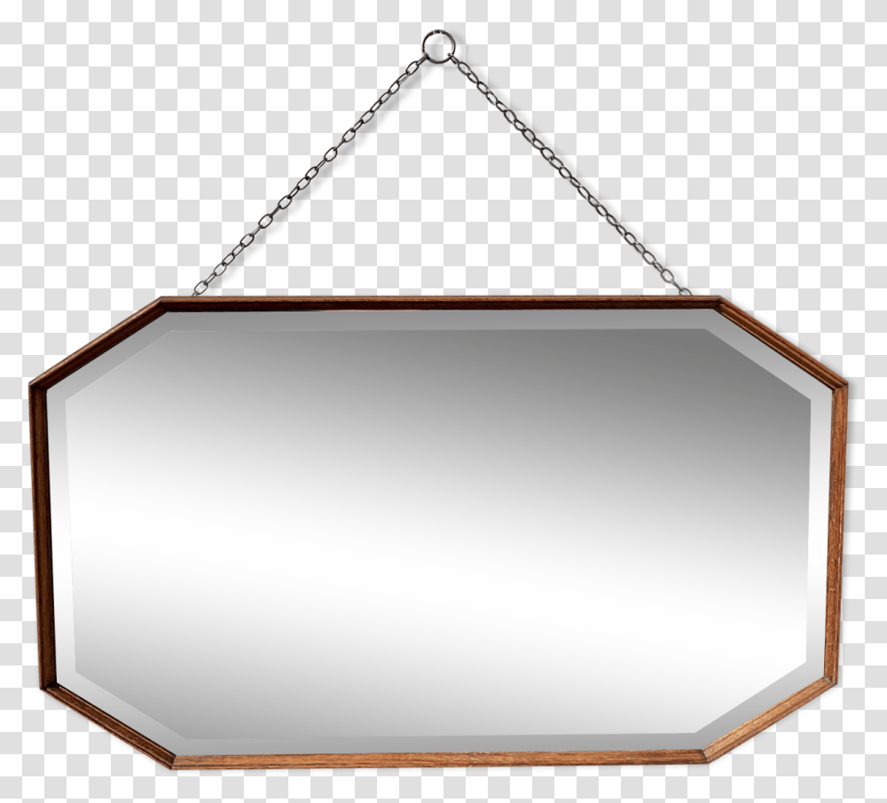 Vintage Octagonal Wall Mirror Wood Frame Chain, Lamp, Bow, Lighting, Light Fixture Transparent Png