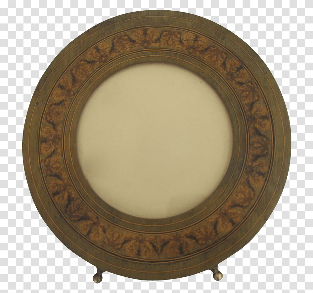 Vintage Olive Wood Round Inlaid Frame From Blacktulip, Porcelain, Pottery, Saucer Transparent Png