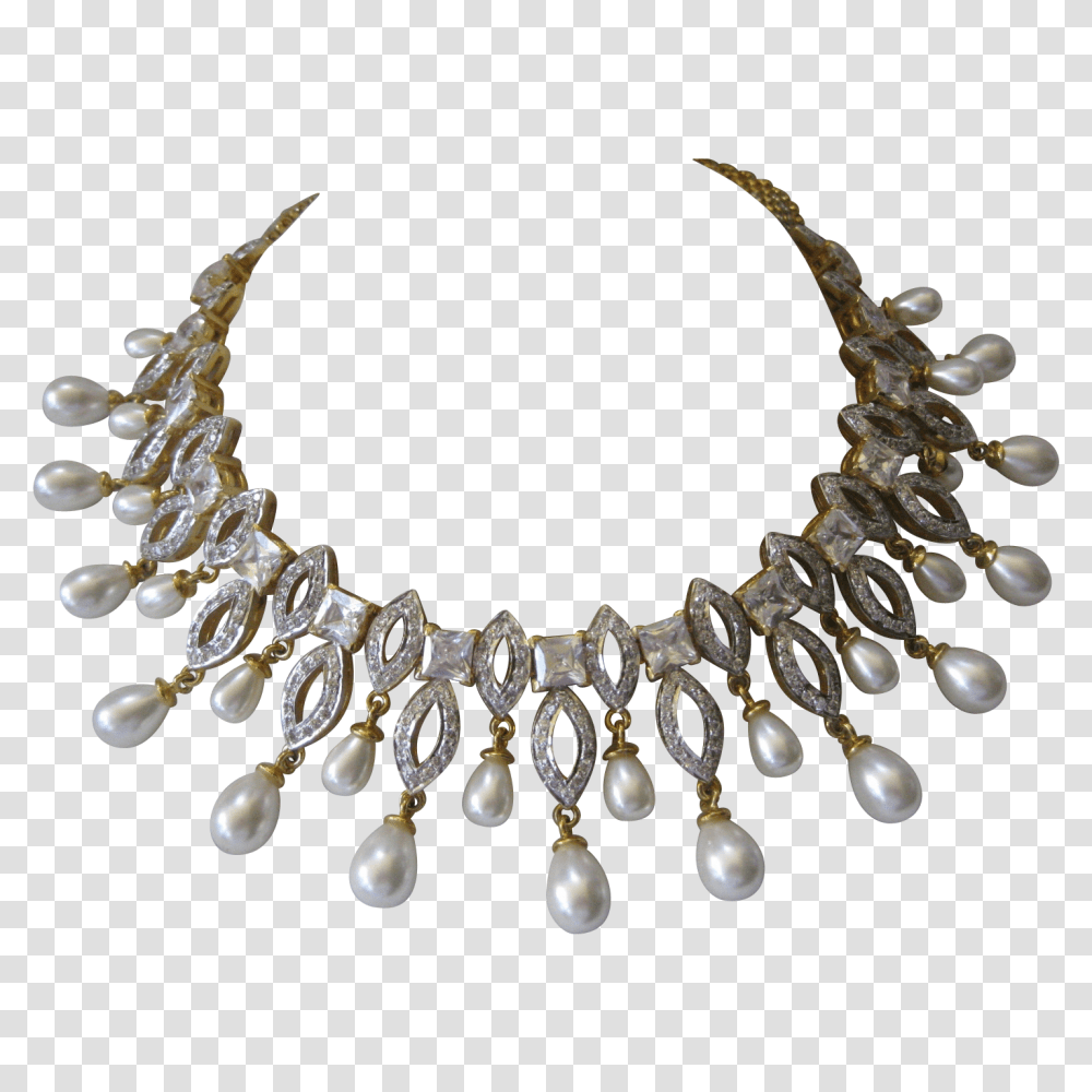 Vintage Openback Glass Stones Dripping Pearls Bib Necklace, Jewelry, Accessories, Accessory, Bracelet Transparent Png