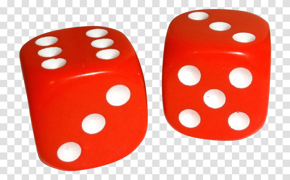 Vintage Pair Of Rounded Corners Red Plastic Dice From Dice, Game, Birthday Cake, Dessert, Food Transparent Png