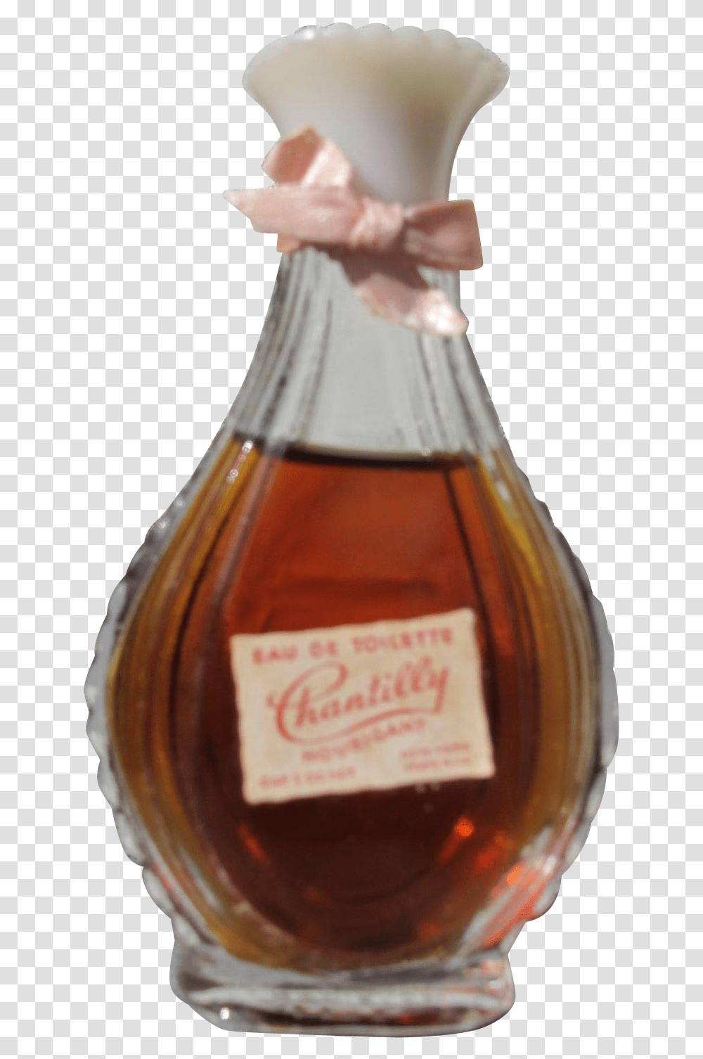 Vintage Perfume Bottle From 1940 S By Houbigant Glass Bottle, Beer, Alcohol, Beverage, Liquor Transparent Png