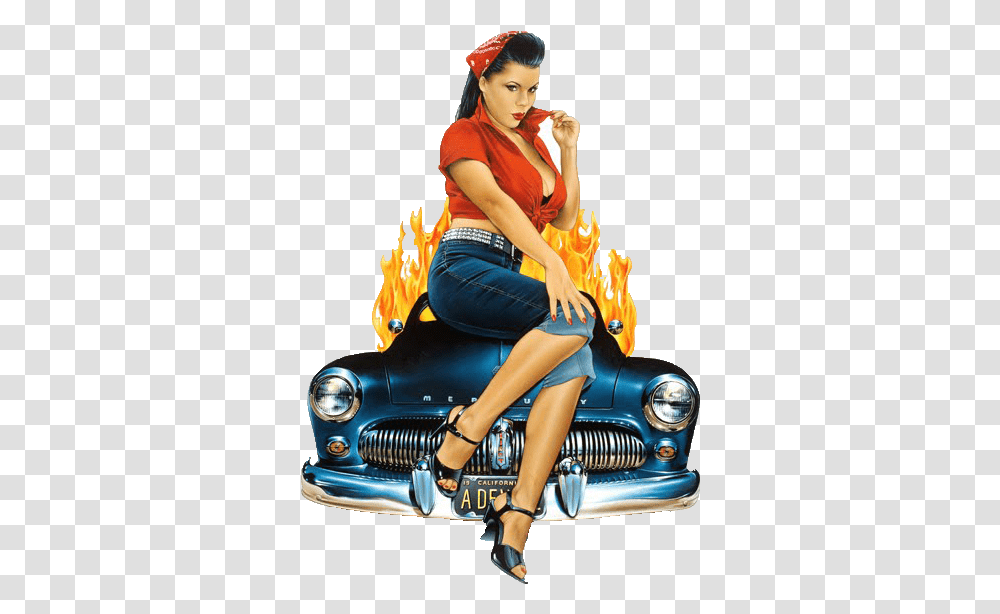 Vintage Pin Up Girls Cars Dave Nestler, Person, Human, Clothing, Apparel Transparent Png