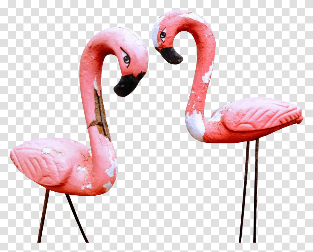 Vintage Pink Concrete Flamingo Lawn Ornaments Decorative Greater Flamingo, Bird, Animal, Beak, Flock Transparent Png