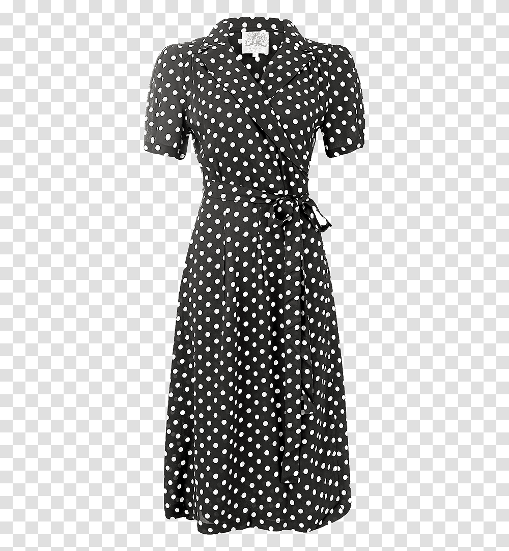 Vintage Polka Dot Wrap Dress, Texture, Apparel, Person Transparent Png