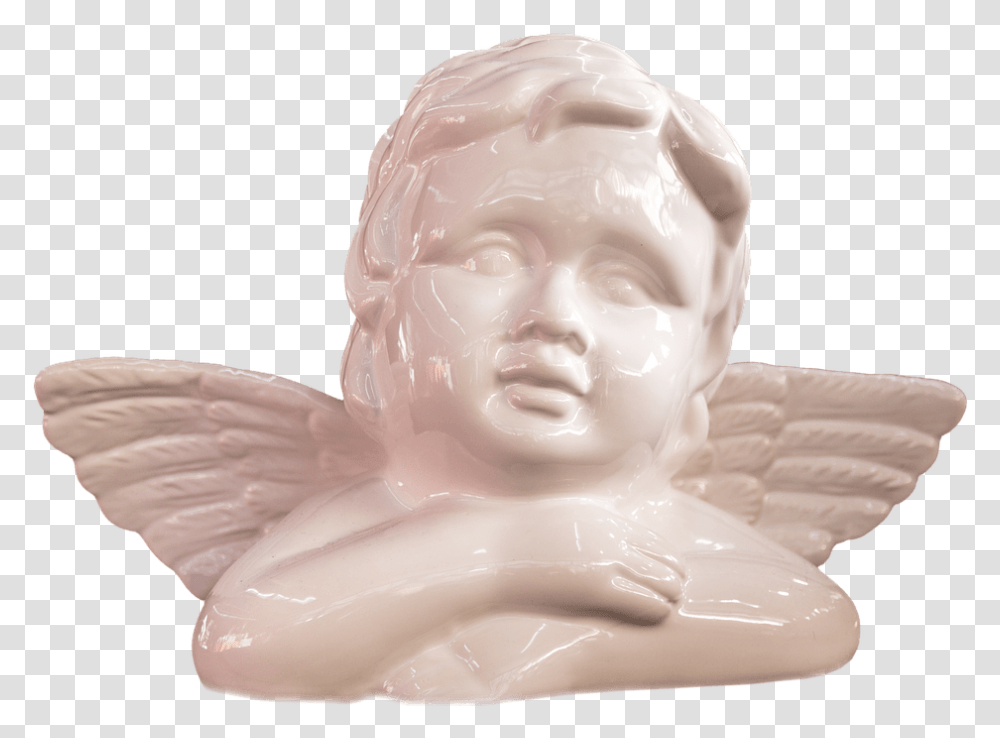 Vintage Porcelain Angel Figurine, Sculpture, Statue, Person Transparent Png