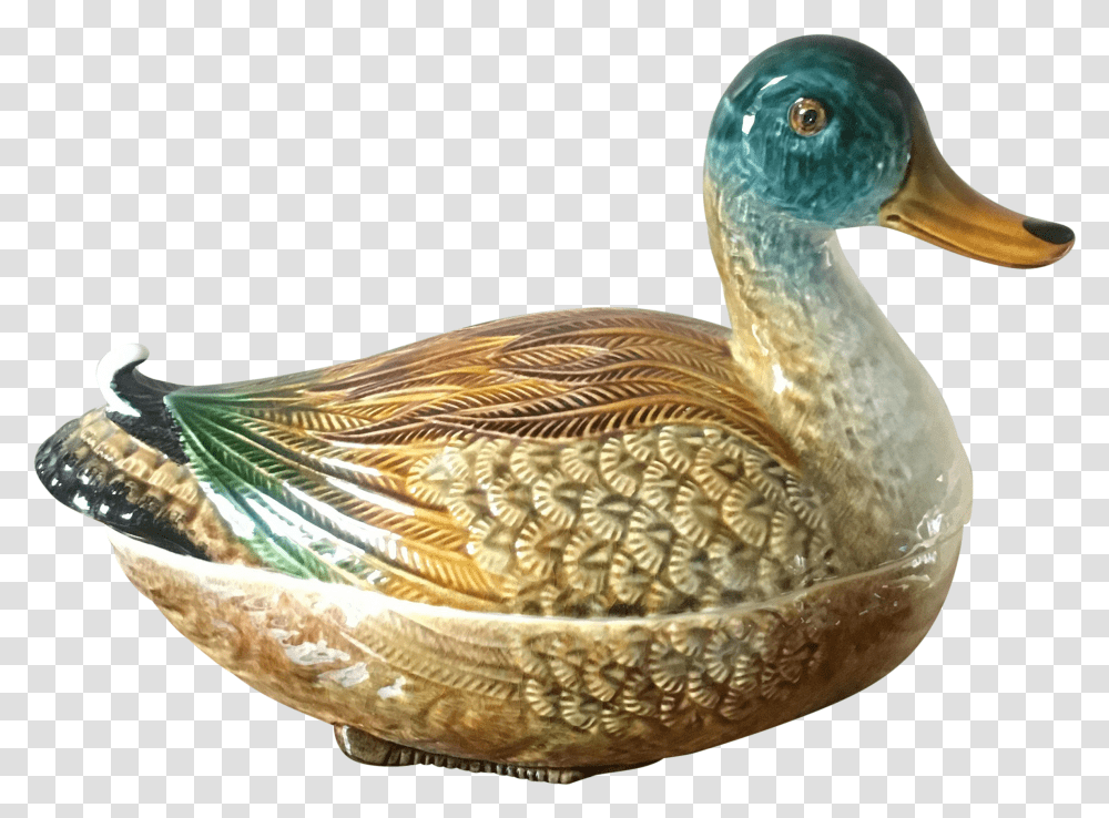 Vintage Portuguese Ceramic Duck Tureen Ceramic Duck, Bird, Animal, Waterfowl, Anseriformes Transparent Png