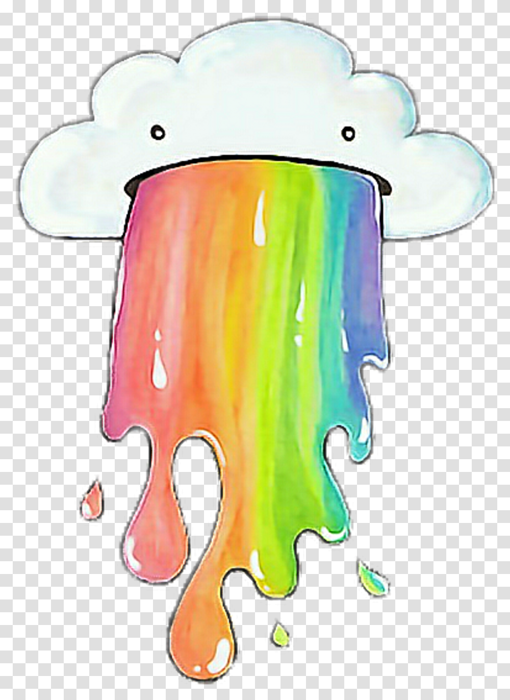 Vintage Rainbow Overlays Tumblr Sticker Cute Cloud Barfing Rainbows, Horse, Mammal, Animal, Art Transparent Png