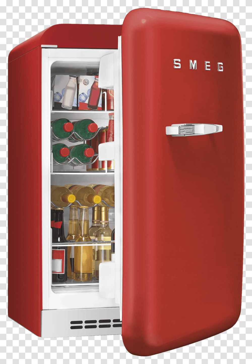 Vintage Refrigerator Smeg Mini Fridge Black, Appliance, Shelf, Cupboard, Closet Transparent Png