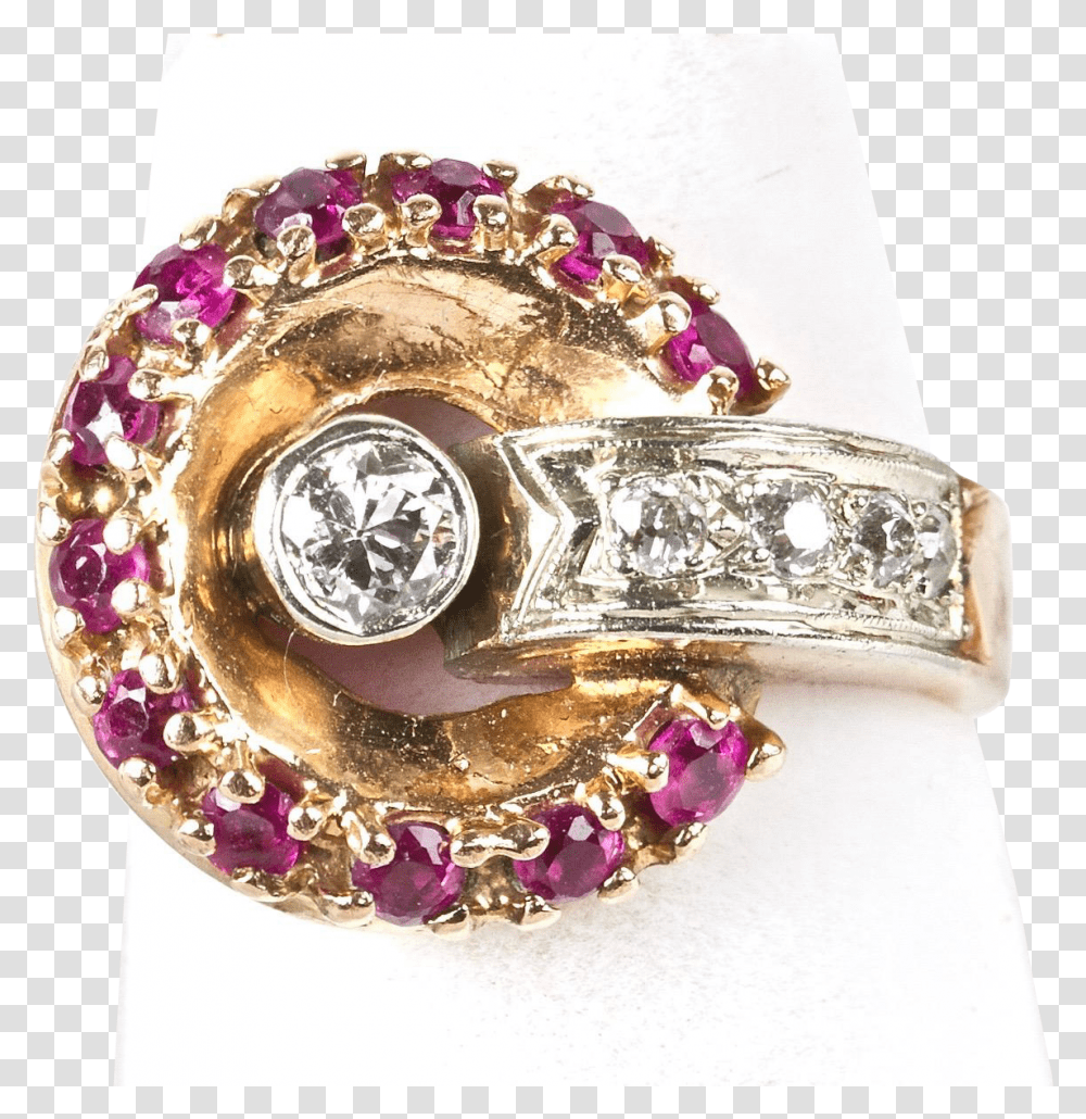 Vintage Retro 14k Rose Gold Diamond Ruby Ring Sparkle Diamond, Accessories, Accessory, Jewelry, Gemstone Transparent Png