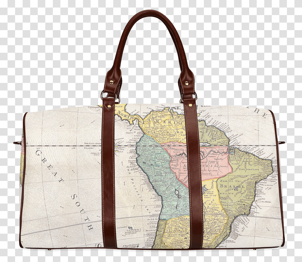 Vintage Retro Map 6 South America Waterproof Travel, Handbag, Accessories, Accessory, Purse Transparent Png