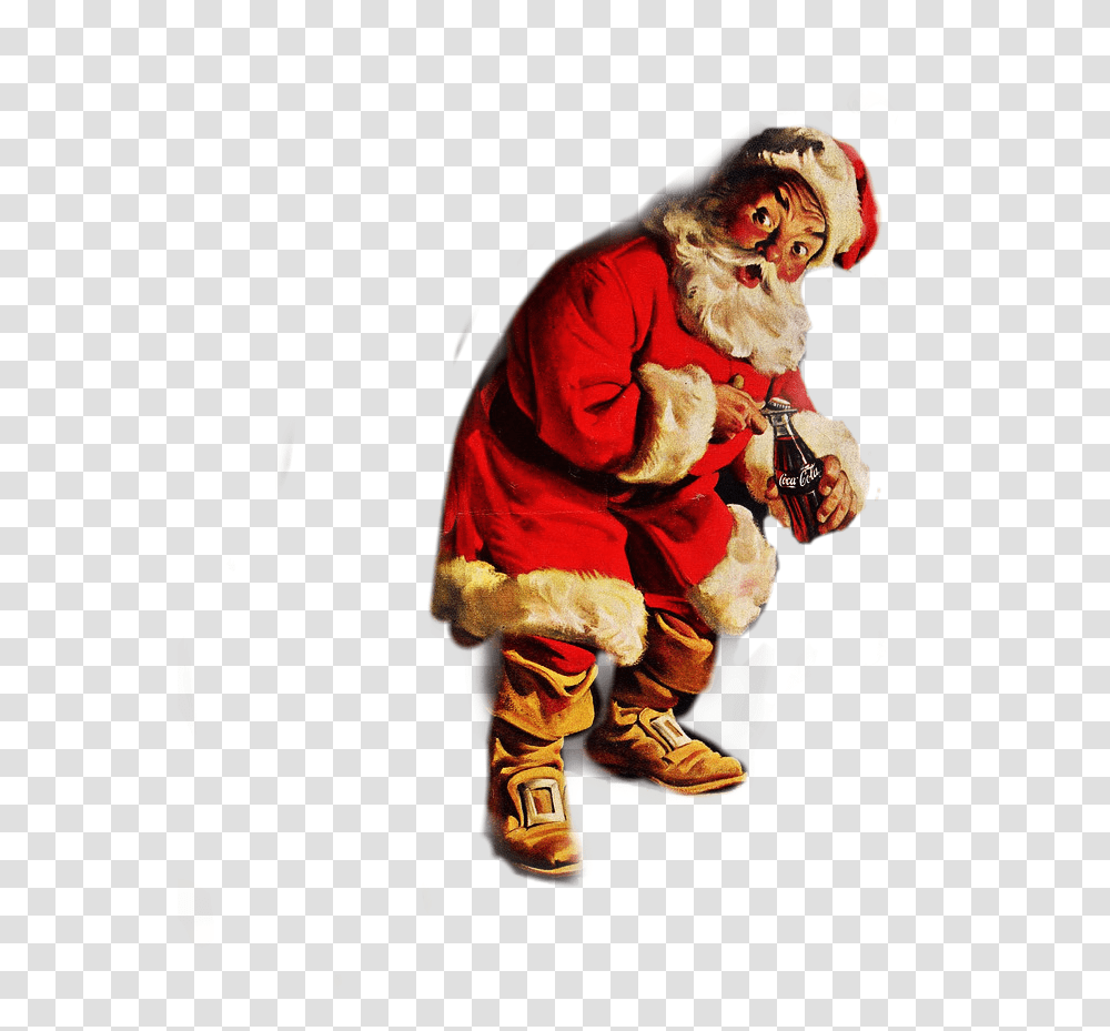 Vintage Retro Santa Santaclause Saintnick Christmas Coca Cola, Person, Human, Fireman, Costume Transparent Png