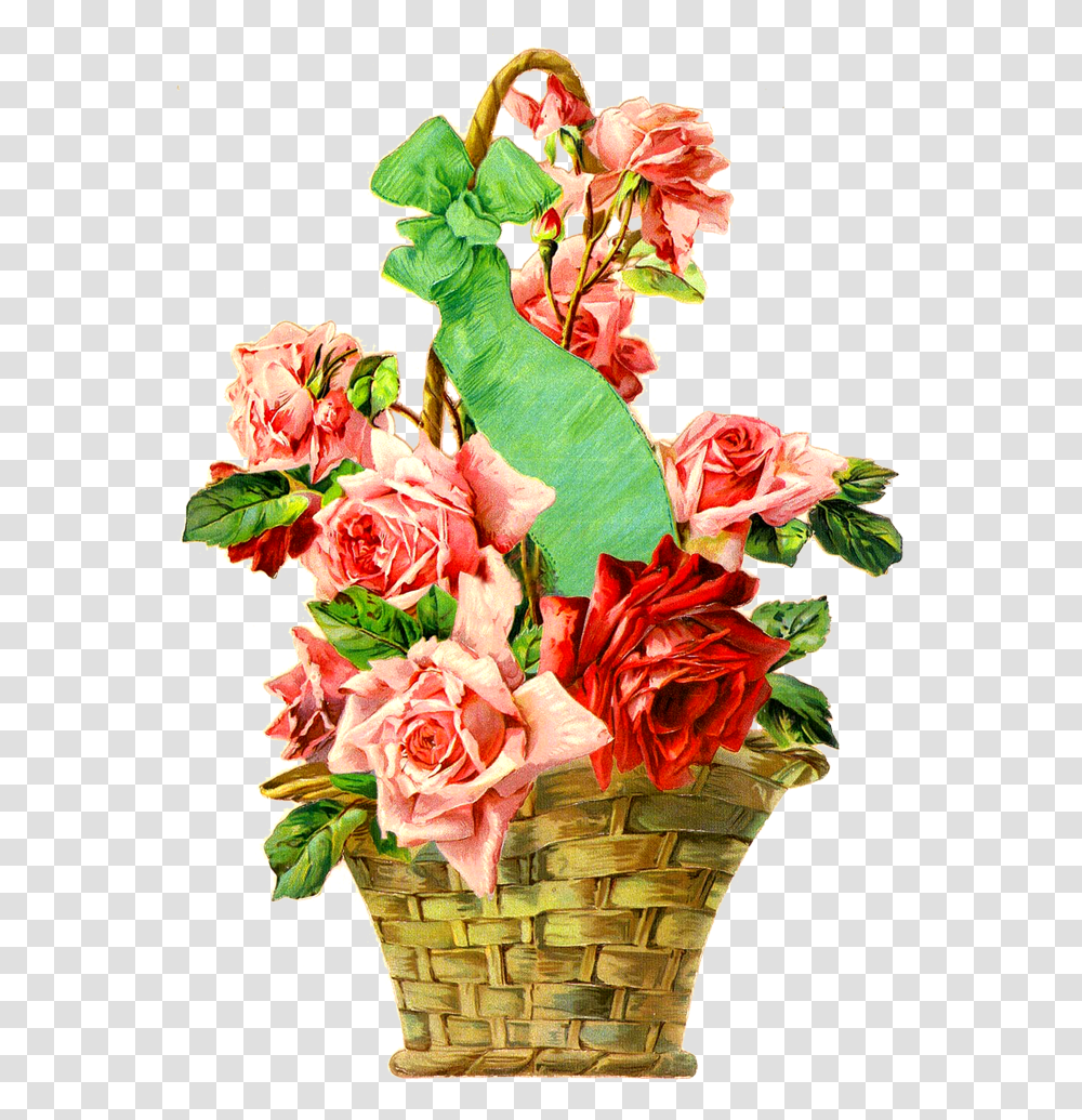 Vintage Rose Basket Die Cut Guldasta Hd Border In Flower, Plant, Blossom, Flower Bouquet, Flower Arrangement Transparent Png