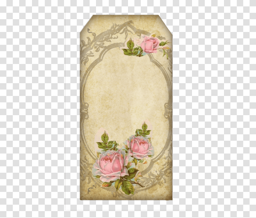 Vintage Rose Tag, Plant, Flower, Painting Transparent Png