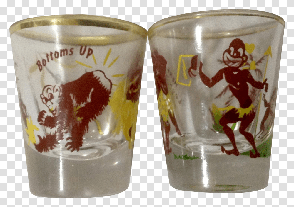 Vintage Rumpus Set Shot Glass Tribal Native Love Here Pint Glass, Coffee Cup, Ice Cream, Dessert, Food Transparent Png