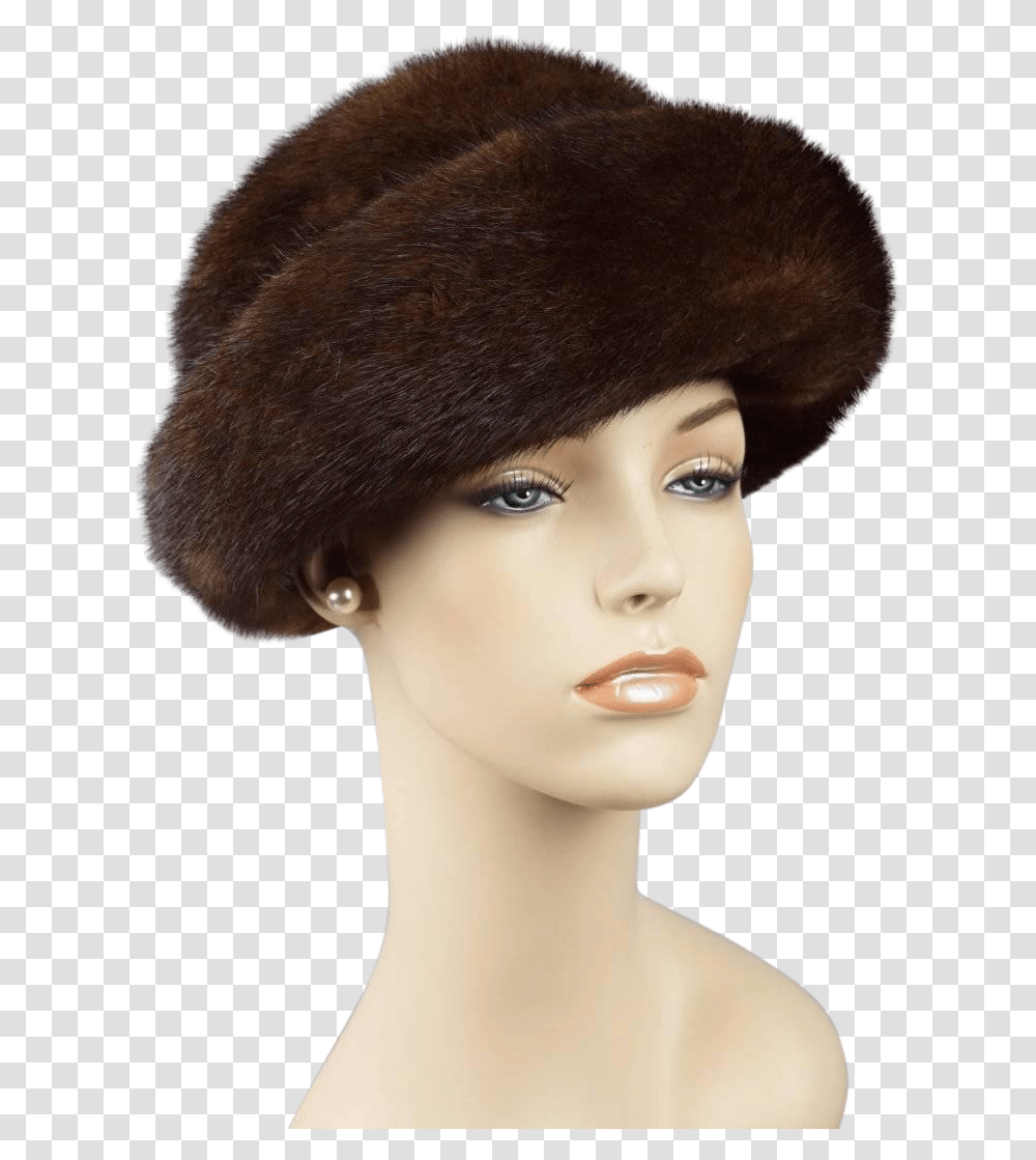 Vintage Russian Mink Hat Cloche Sz 22 12 Lace Wig, Apparel, Fur, Person Transparent Png