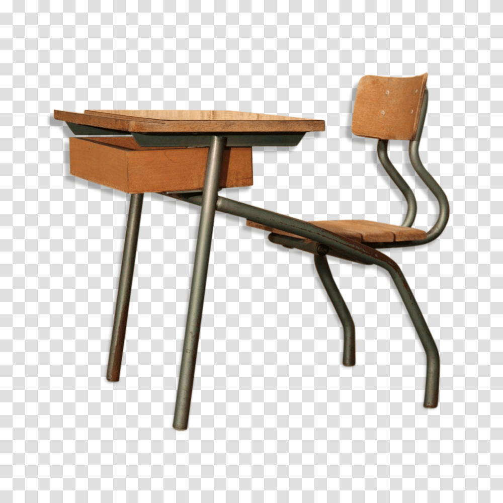 Vintage School Desk, Chair, Furniture, Table, Tabletop Transparent Png