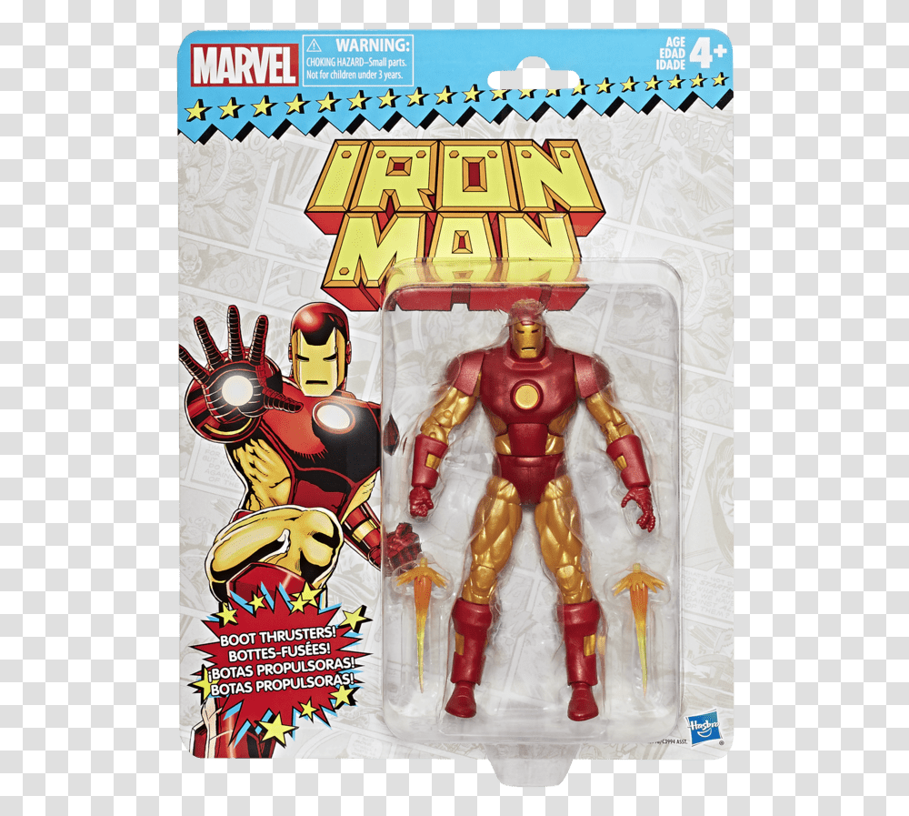 Vintage Series Marvel Legends Vintage Iron Man, Figurine, Person, Human, Comics Transparent Png