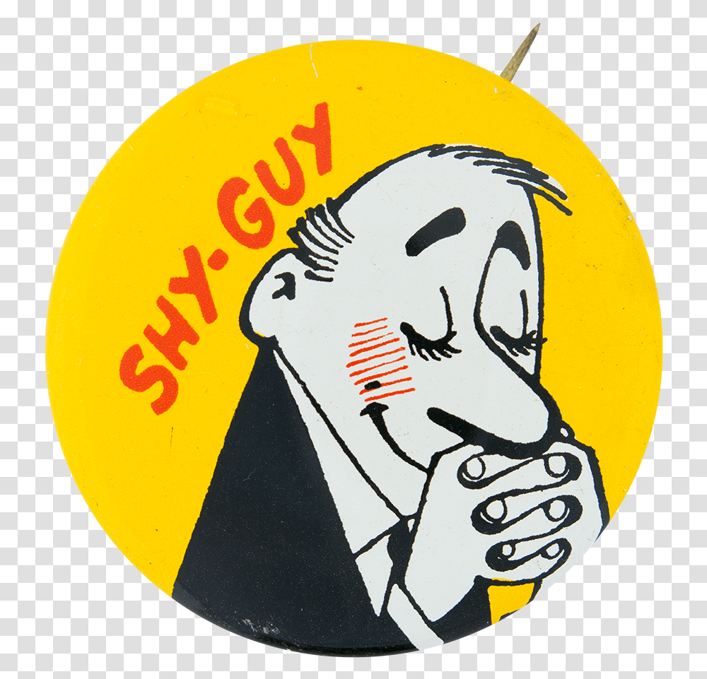 Vintage Shy Guy Metal Pinback Button Download Circle, Label, Sticker, Logo Transparent Png