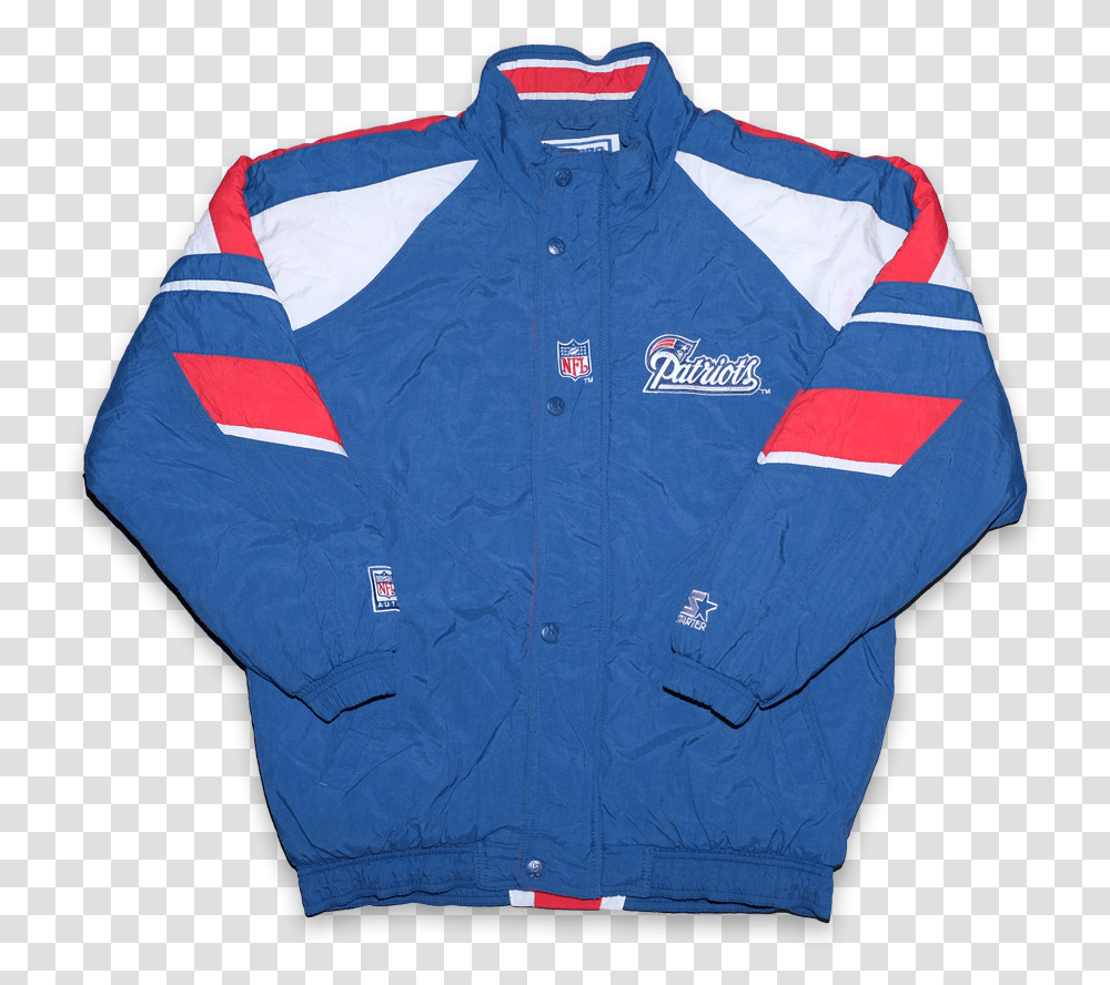 Vintage Starter New England Patriots Padded Jacket Medium Sweater, Clothing, Apparel, Coat, Shirt Transparent Png