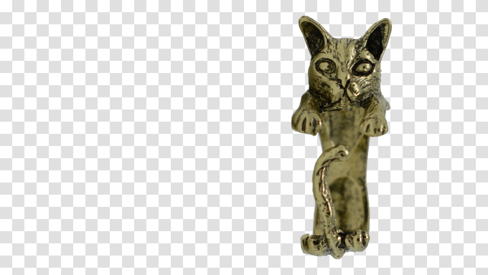 Vintage Style Cat Figured Ring Figurine, Pet, Animal, Mammal, Egyptian Cat Transparent Png