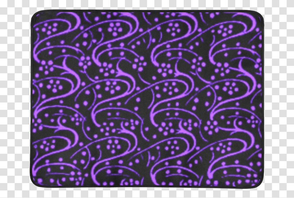 Vintage Swirl Floral Purple Black Beach Mat 78 X 60 Black And Purple Crop Top, Pattern, Rug, Paisley Transparent Png