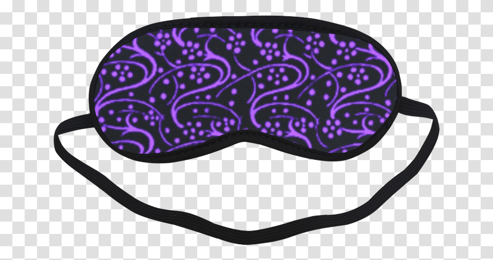Vintage Swirl Floral Purple Black Sleeping Mask Sleeping Mask Dinosaur Eyes, Pattern, Hat, Apparel Transparent Png