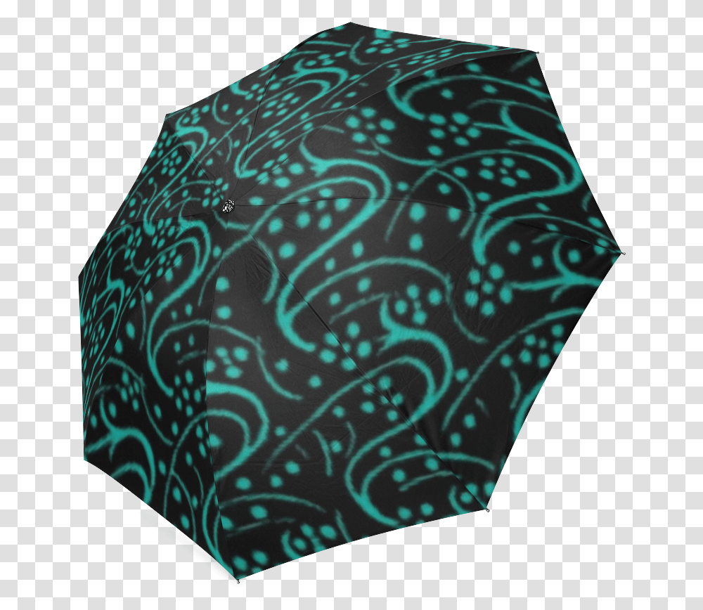 Vintage Swirl Floral Teal Turquoise Black Custom Auto Umbrella, Apparel, Rug, Hat Transparent Png