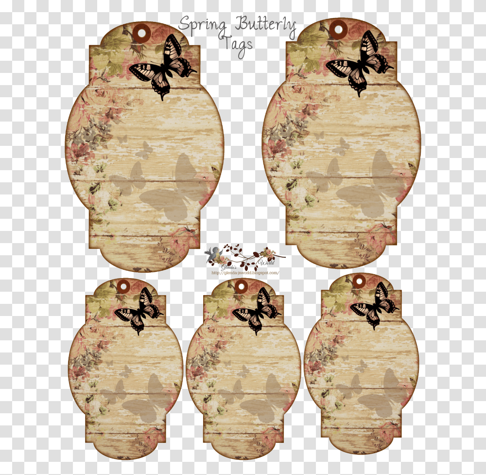 Vintage Tag Vintage Butterfly Tag, Bird, Pottery Transparent Png