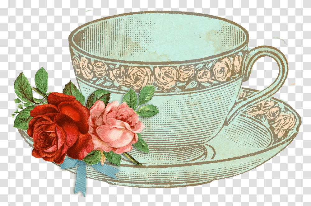 Vintage Tea Cup Clip Art Transparent Png
