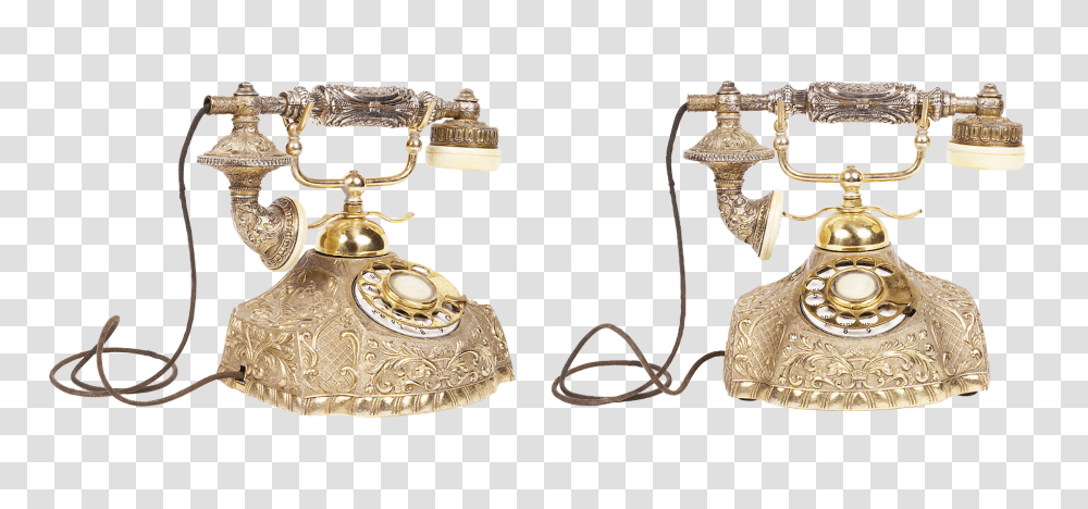 Vintage Telephone Electronics, Dial Telephone, Bronze Transparent Png