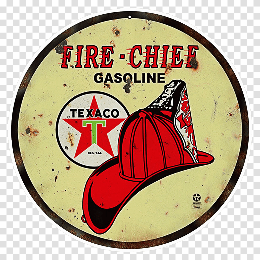 Vintage Texaco Fire Chief Sign Texaco Old Clock Full Texaco Fire Chief Sign, Logo, Symbol, Trademark, Clothing Transparent Png