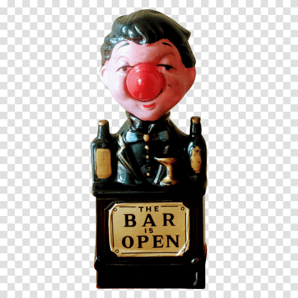 Vintage The Bar Is Open Lighted Bartender Lamp Sign, Figurine, Wristwatch, Person, Human Transparent Png