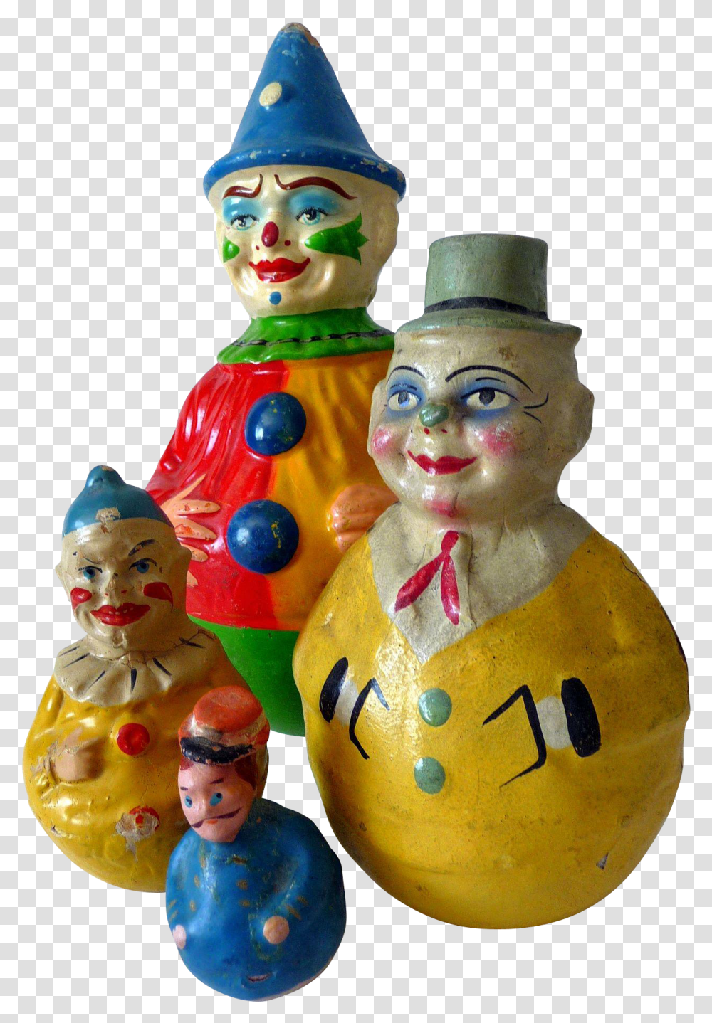 Vintage Toy Clown, Figurine, Doll, Snowman, Winter Transparent Png