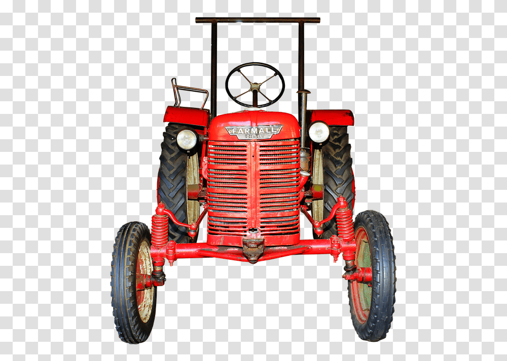 Vintage Tractor Clipart Farmall Diesel, Lawn Mower, Tool, Tire, Vehicle Transparent Png