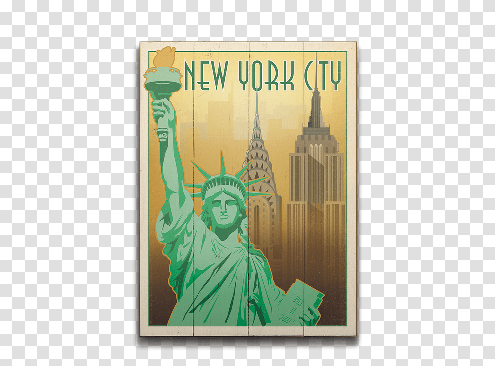 Vintage Travel Posters America, Advertisement, Person, Statue Transparent Png