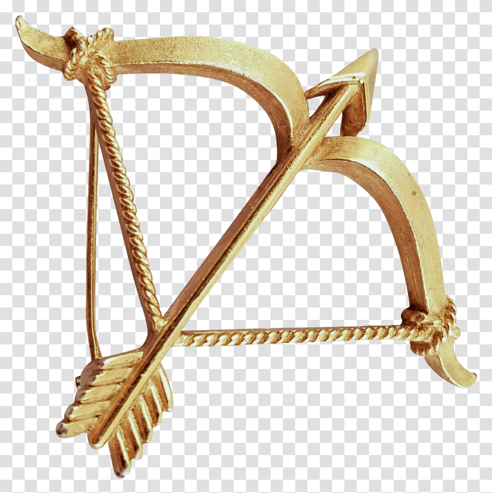 Vintage Trifari Goldtone Cupid's Bow And 1335717 Cupid Bow And Arrow Background, Axe, Tool, Symbol, Bronze Transparent Png