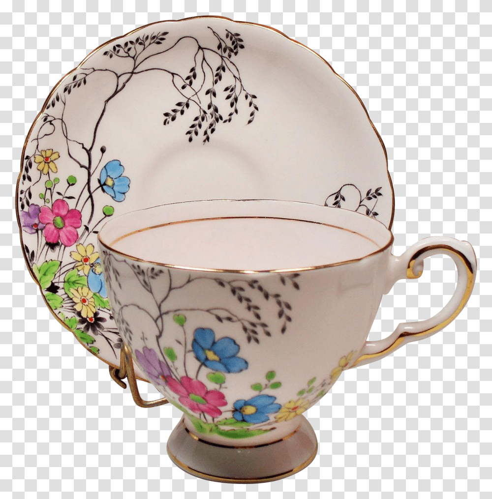 Vintage Tuscan England Bone China Pale Pink Teacup Ceramic, Porcelain, Pottery, Helmet Transparent Png