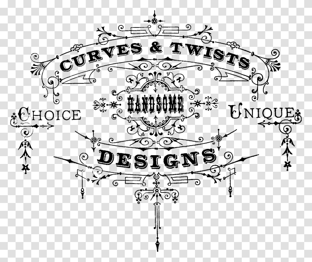 Vintage Typography Ornaments, Logo, Trademark, Cross Transparent Png