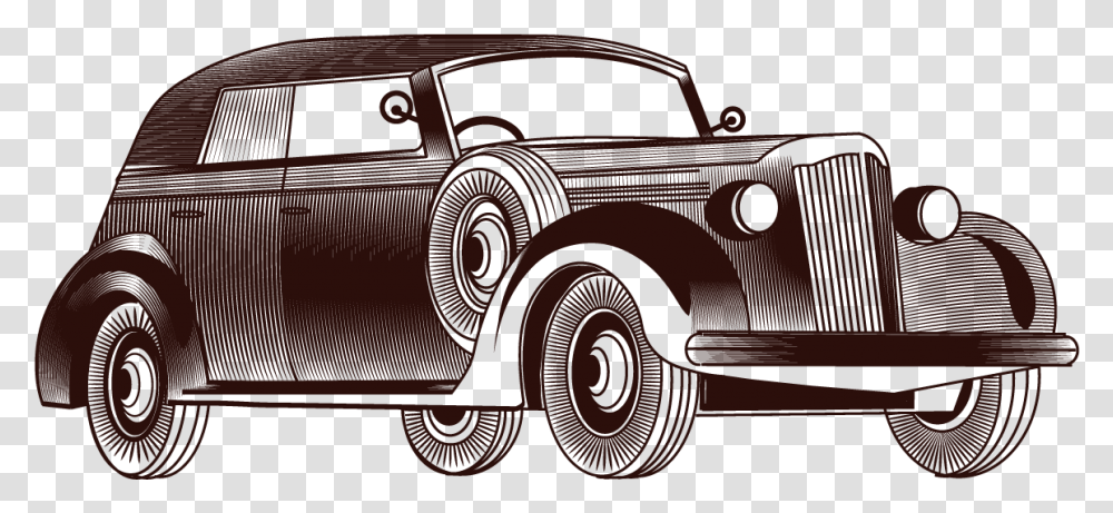 Vintage Vector Car Free Hq Image Clipart, Vehicle, Transportation, Wheel, Machine Transparent Png