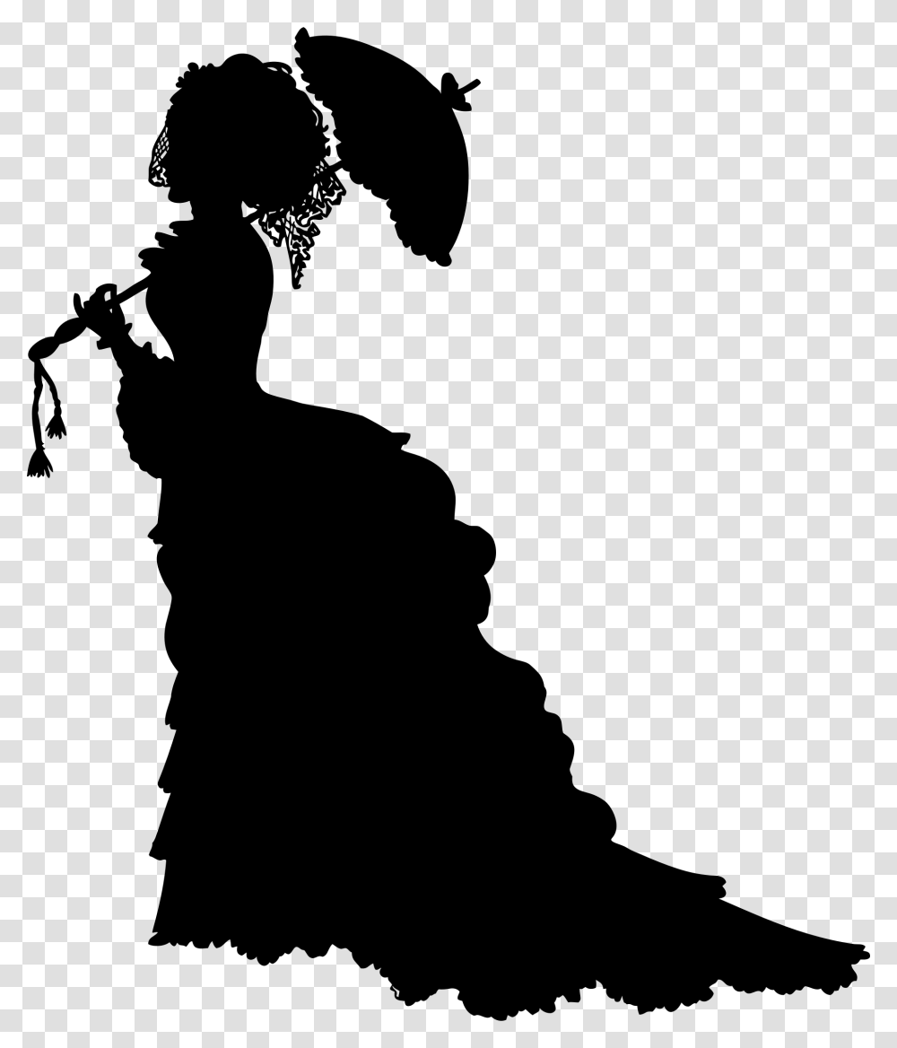 Vintage Victorian Lady Silhouette Icons, Gray, World Of Warcraft Transparent Png