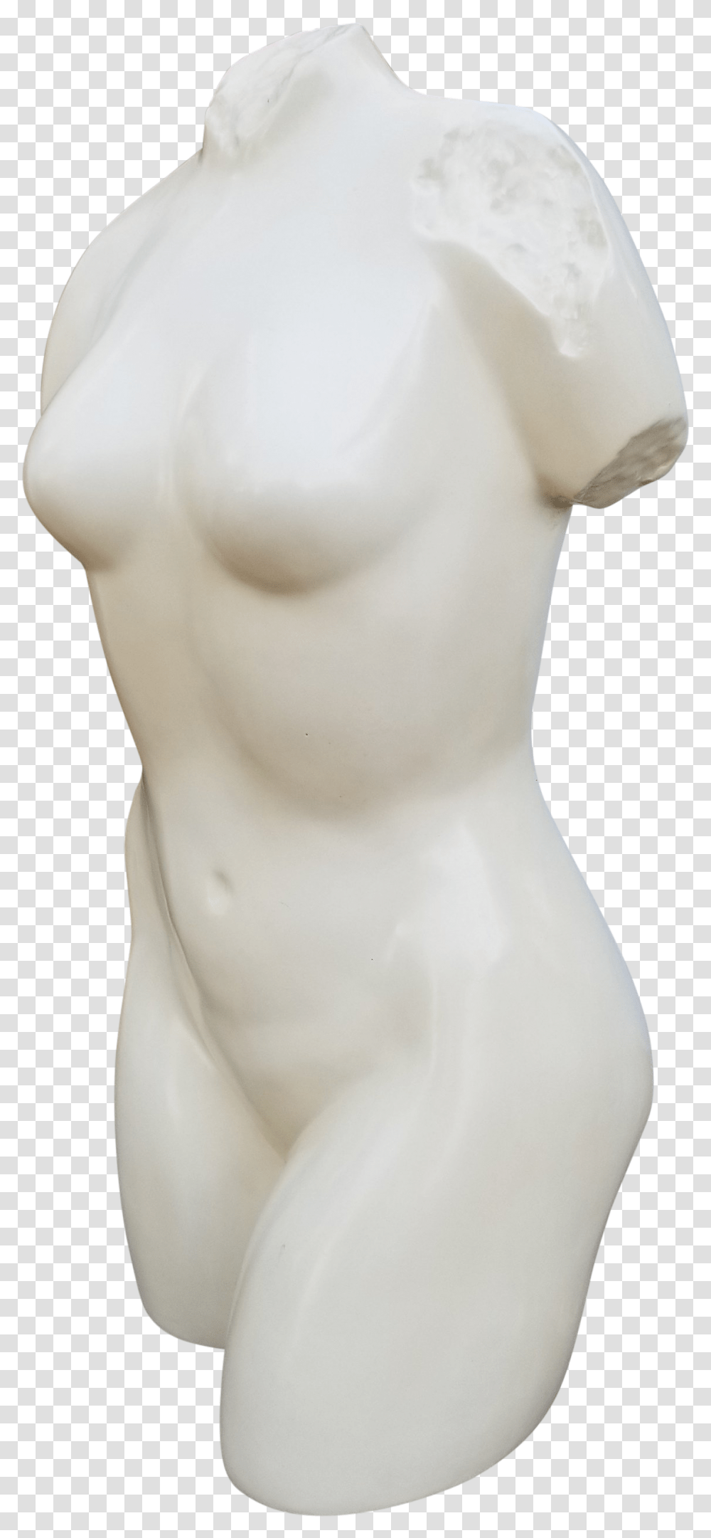 Vintage White Ceramic Glazed Female Torso Sculpture Figurine, Person, Human, Mannequin Transparent Png