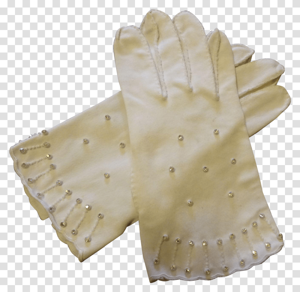 Vintage White Gloves Rhinestones 1950s Wristlet Wedding Leather, Apparel Transparent Png