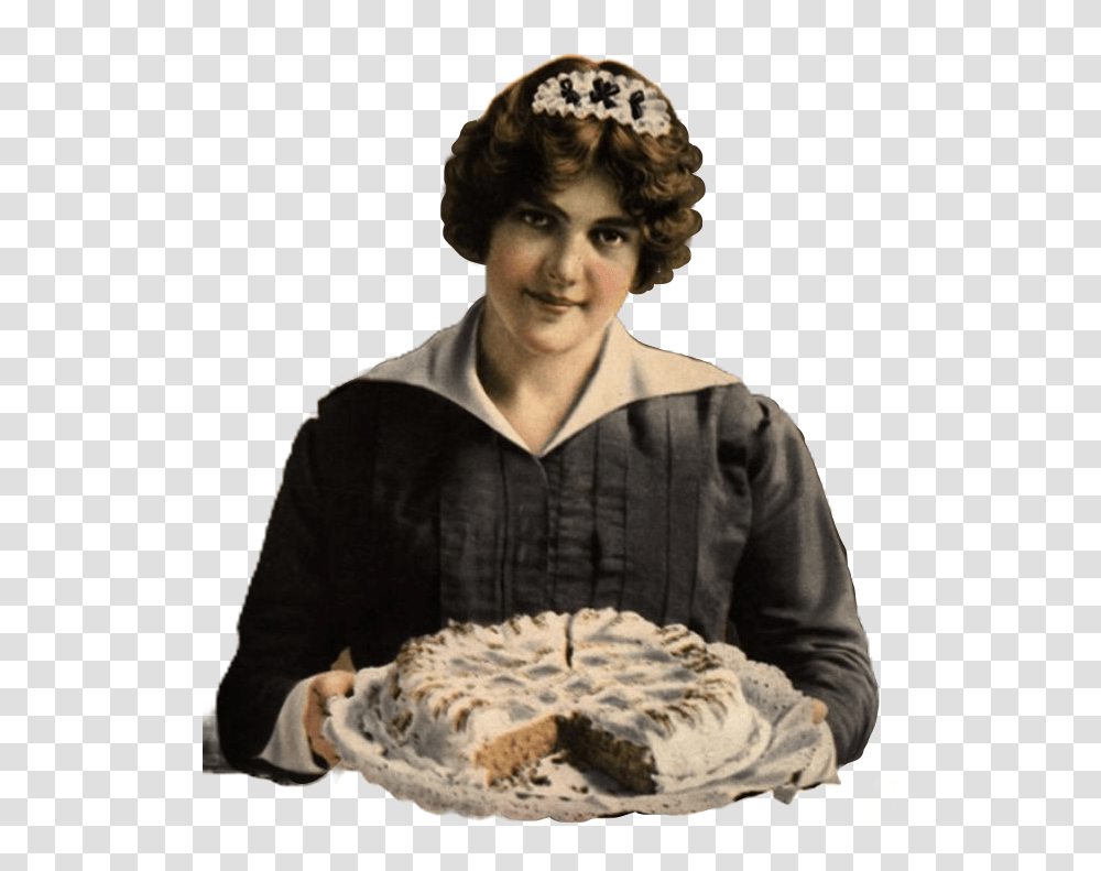 Vintage Woman Dr Prices Vanilla Extract Advertisement, Cake, Dessert, Food, Person Transparent Png
