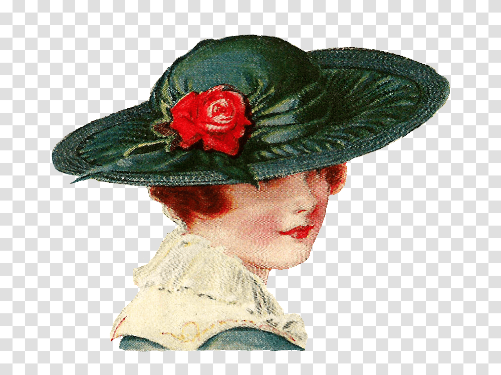 Vintage Woman Hat Hat Vintage, Apparel, Sun Hat, Person Transparent Png