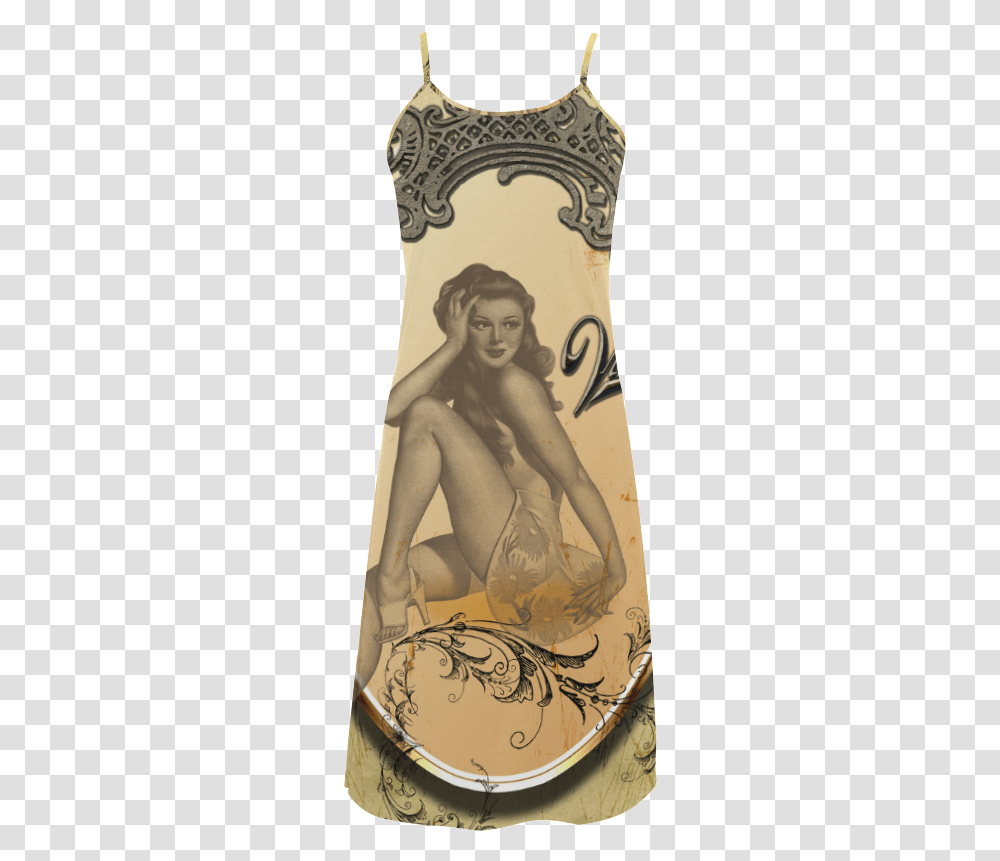 Vintage Wonderful Pin Up Girl Alcestis Slip Dress Lingerie Top, Person, Female Transparent Png