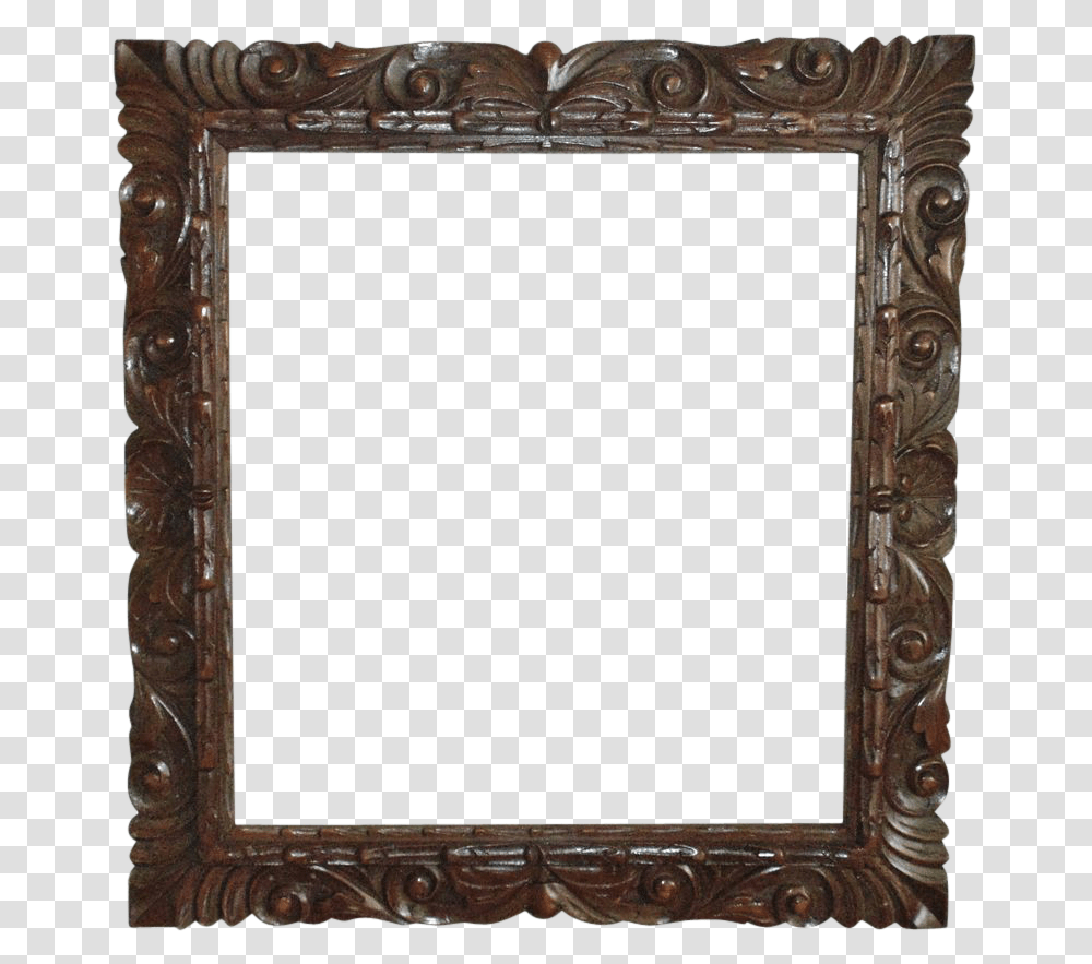 Vintage Wood Frame Image, Mirror Transparent Png