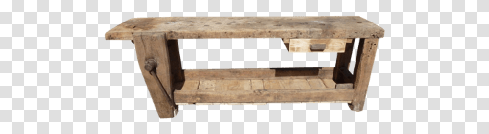 Vintage Wooden Workbench Workbench Old, Furniture, Table, Coffee Table, Tabletop Transparent Png