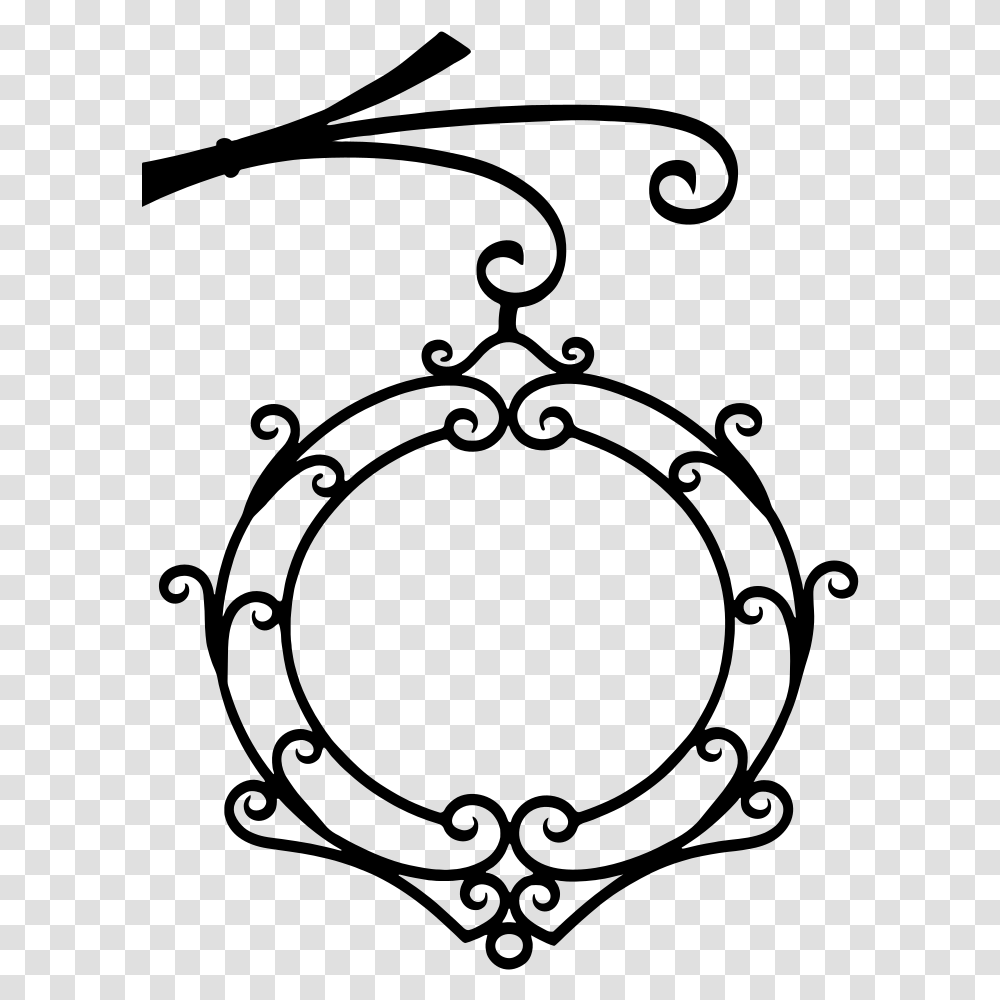 Vintage Wrought Iron Flourish Silhouette, Gray, World Of Warcraft Transparent Png